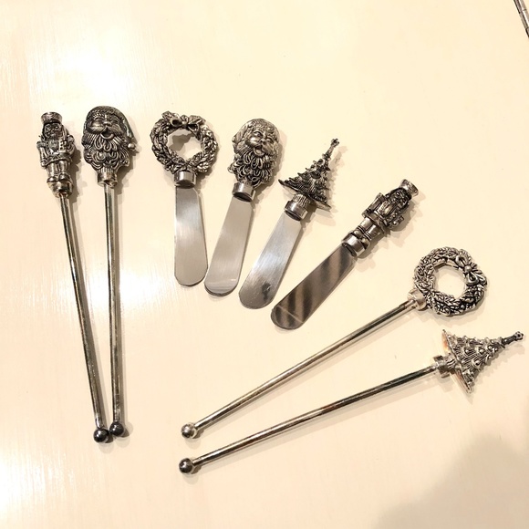 Other - Christmas Spread Knives and Drink Stirrers Set